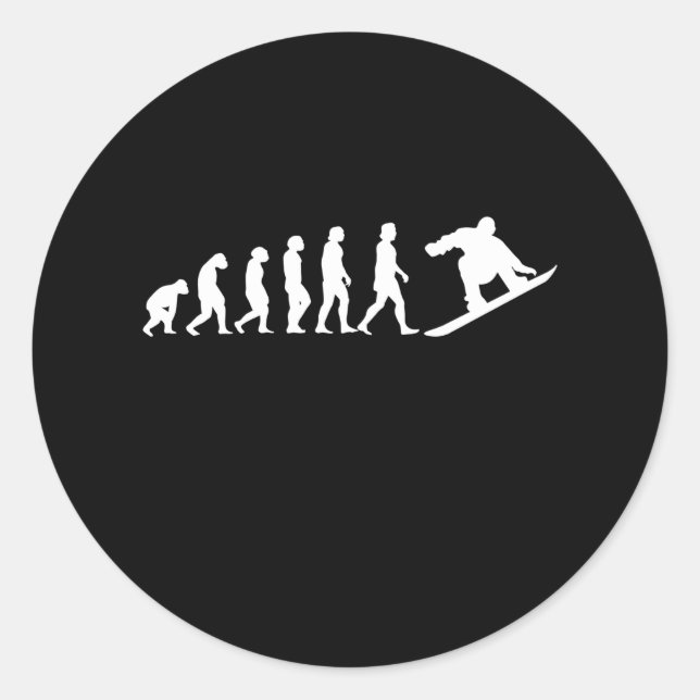 Snowboard Evolution Snowboarden Geschenk Runder Aufkleber (Vorderseite)