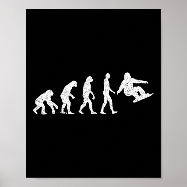 Snowboard-Evolution - Snowboarden Wintersportler Poster (Vorne)