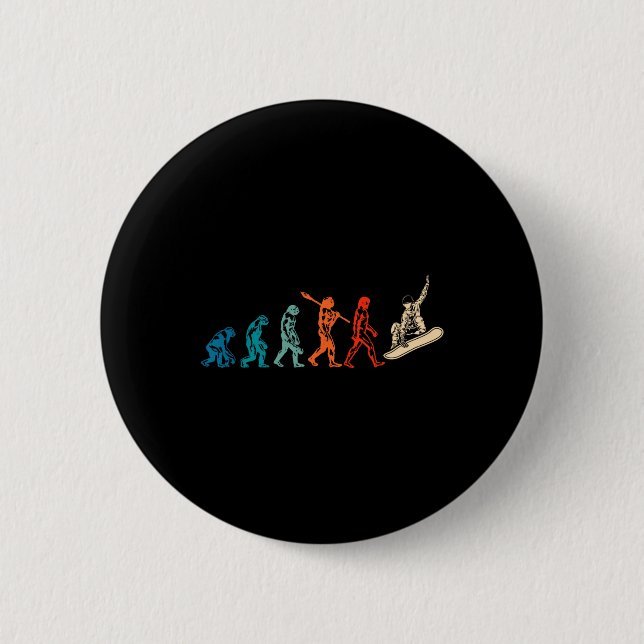 Snowboard Evolution Snowboarder Winter Snowboardin Button (Vorderseite)