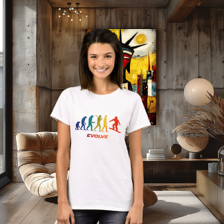 Snowboard-Evolutions-Silhouette-Sprung-Design T-Shirt