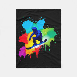 Snowboard-Farbexplosion Fleecedecke