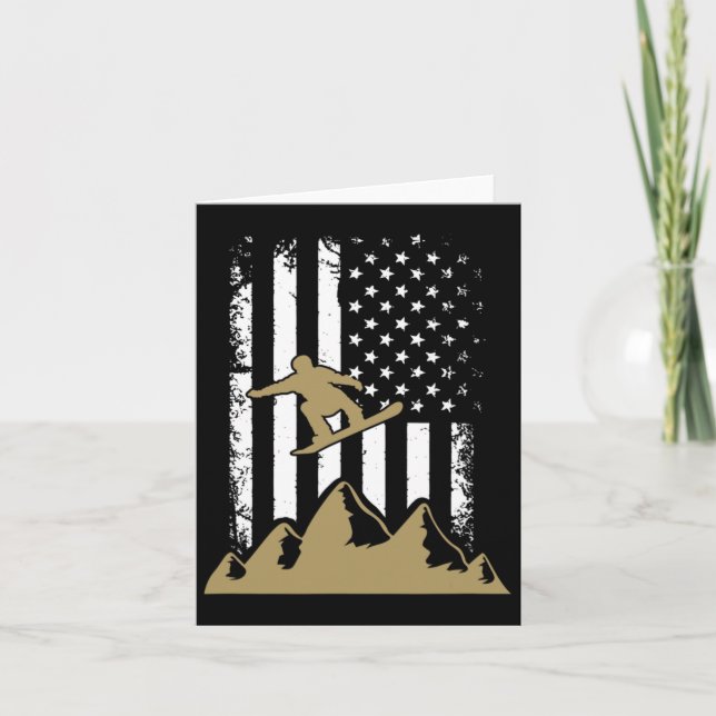 Snowboard Flag Winter Snowboarden Sport Ski Gesche Karte (Vorderseite)