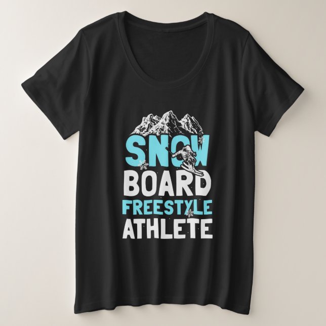 Snowboard Freestyle Athlete Große Größe T-Shirt (Design vorne)