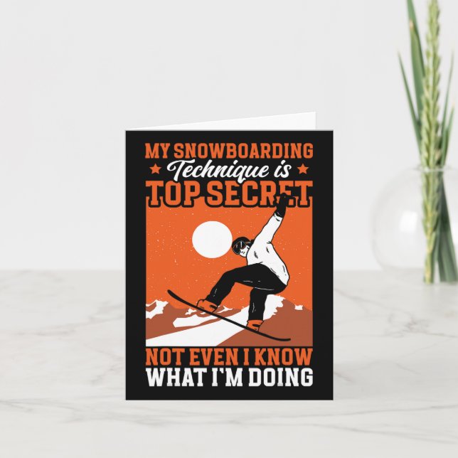 Snowboard Funny My Snowboarding Technik Karte (Vorderseite)