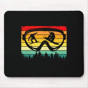 Snowboard Goggles Berg Snowboarden Retro Vaca Mousepad