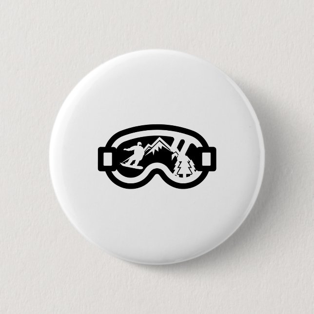 Snowboard Goggles Mountain Snowboarden Button (Vorderseite)