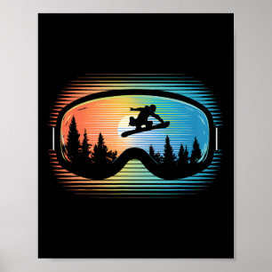 Snowboard Goggles Vintages Mountain Snowboarden Rü Poster