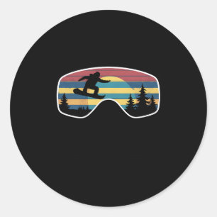 Snowboard Goggles Vintages Mountain Snowboarden Rü Runder Aufkleber