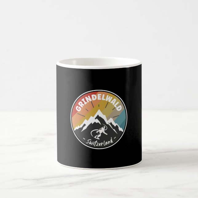Snowboard Grindelwald Schweiz Kaffeetasse (Mittel)