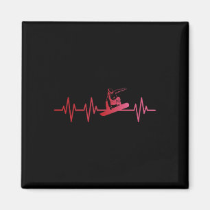 Snowboard Heartbeat 80er 90er Retro Winter Snowboa Magnet
