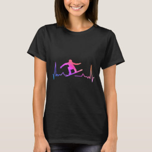 Snowboard Heartbeat 80er 90er Retro Winter Snowboa T-Shirt
