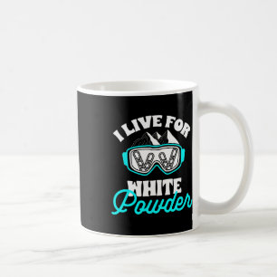 Snowboard ich lebe für White Powder Snowboarden Kaffeetasse