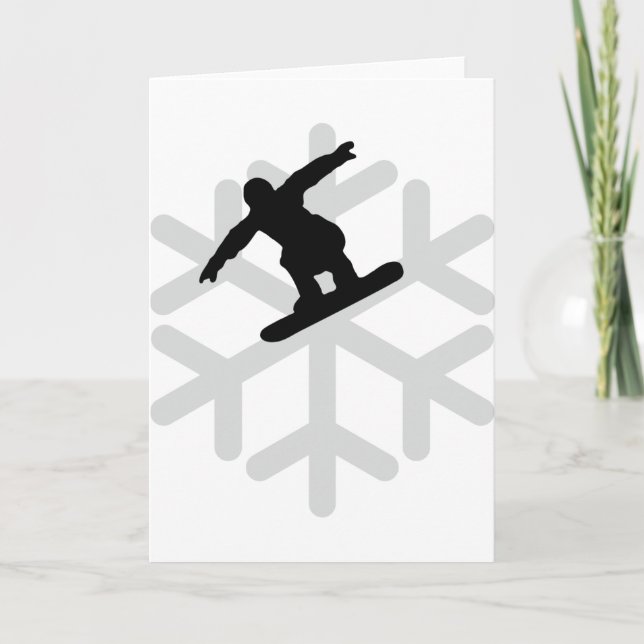 Snowboard-Ikone Feiertagskarte (Vorderseite)