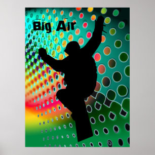 Snowboard im kosmischen Schneesturm Poster