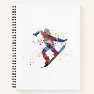Snowboard in Aquarell Notizbuch