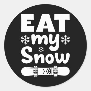 Snowboard isst mein Snowboard-Shirt für Mem W Runder Aufkleber