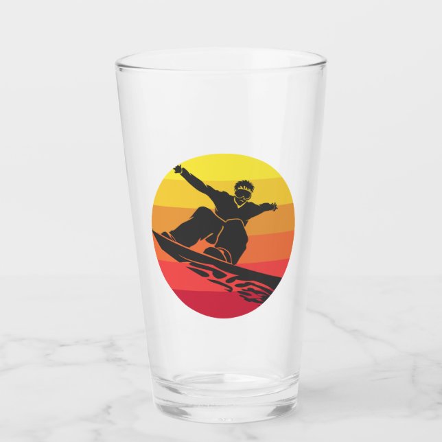 Snowboard Jump Retro Glas (Vorderseite)