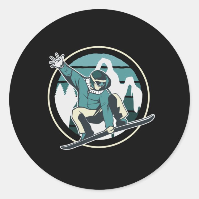 SNOWBOARD JUMP RUNDER AUFKLEBER (Vorderseite)