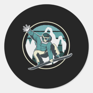 SNOWBOARD JUMP RUNDER AUFKLEBER
