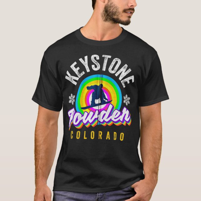 Snowboard Keystone CO Snowboarder Retro Colorado R T-Shirt (Vorderseite)