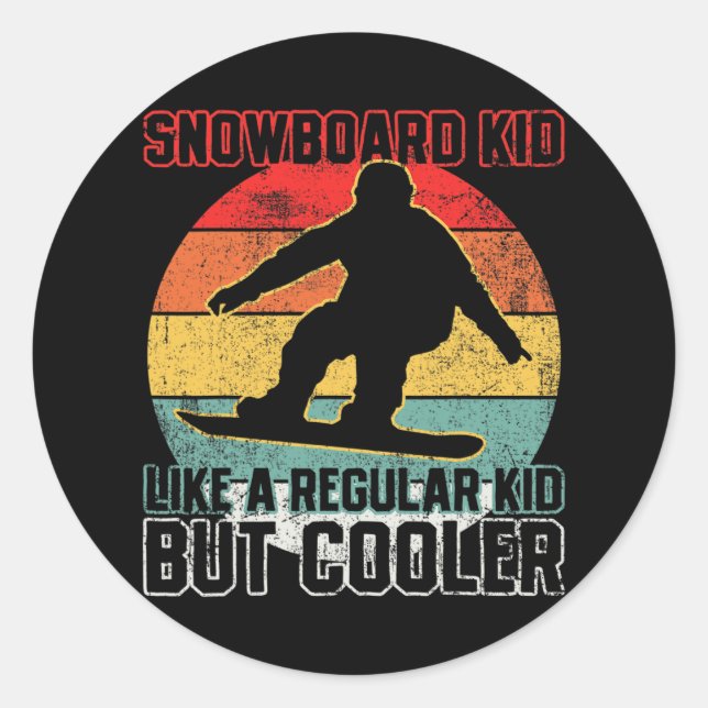 Snowboard Kid Snowboarder Snowboarden Runder Aufkleber (Vorderseite)