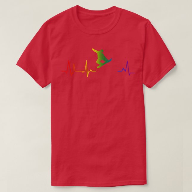 Snowboard LGBTQ Herzschlag LGBTQIA für Snowboarder T-Shirt (Design vorne)