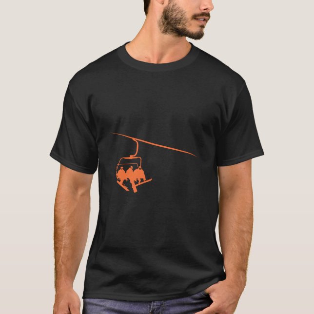 Snowboard Lift Boarding Relaxing In Lift Ski Winte T-Shirt (Vorderseite)