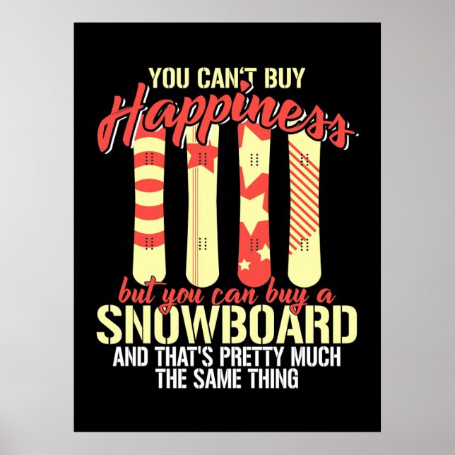 Snowboard macht mich glücklich poster (Vorne)