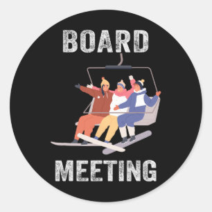 Snowboard Meeting Snowboarden Urlaub Skifahren für Runder Aufkleber