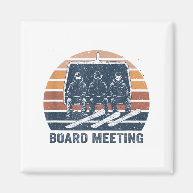 Snowboard Meeting Snowboarding Vacation Skiing  Magnet (Vorne)