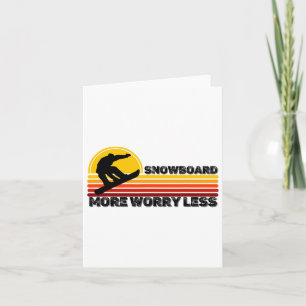 Snowboard Mehr Sorgt Weniger Retro Vintage Snowboa Karte