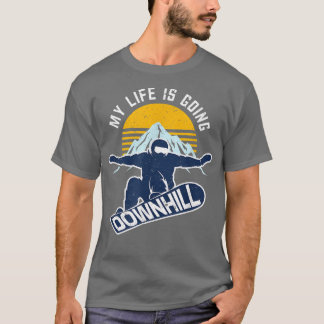 Snowboard mein Leben geht abwärts Wintersport T-Shirt