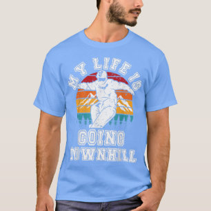 Snowboard Mein Leben geht bergab Wintersport T-Shirt