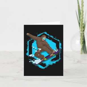 Snowboard mit Bigfoot zum Wintersport Karte