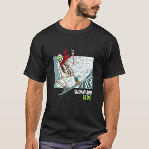 Snowboard mit lustigen Skeletten für Fans von Spor T-Shirt