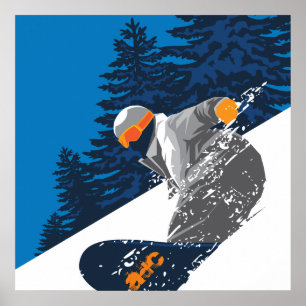 Snowboard, Mountain, Extremsport Poster