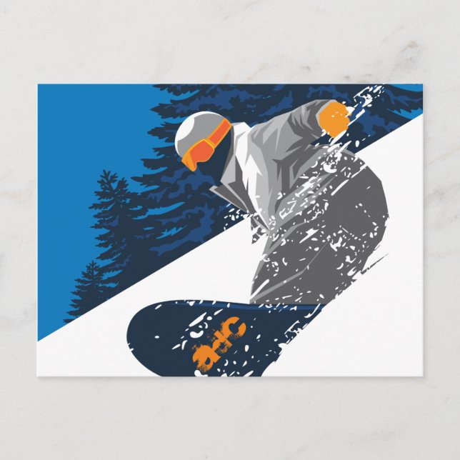 Snowboard, Mountain, Extremsport Postkarte (Vorderseite)