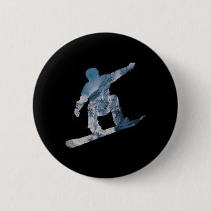 Snowboard Mountain T Shirt - Geschenk für Snowboar Button