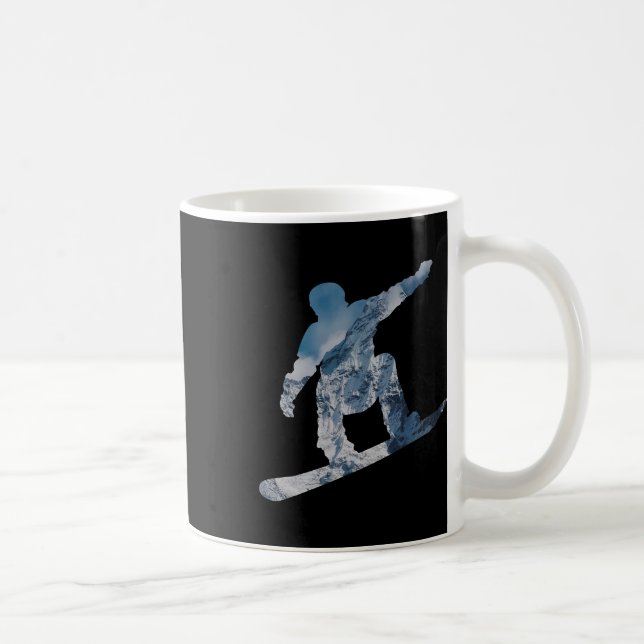 Snowboard Mountain T Shirt - Geschenk für Snowboar Kaffeetasse (Rechts)