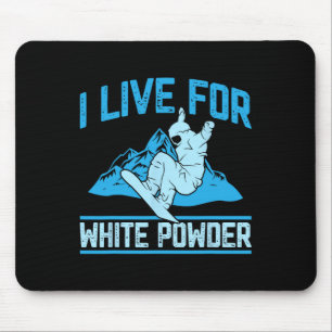 Snowboard-Outfit Ich lebe für White Powbo Mousepad