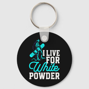 Snowboard-Outfit Ich lebe für White Powbo Schlüsselanhänger