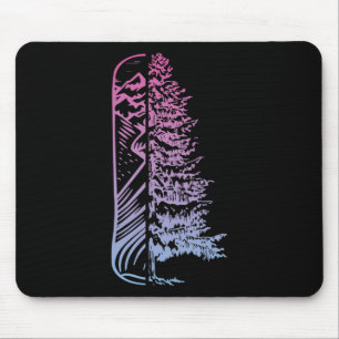 Snowboard Pine Tree Snowboarden Snowboarder Mousepad