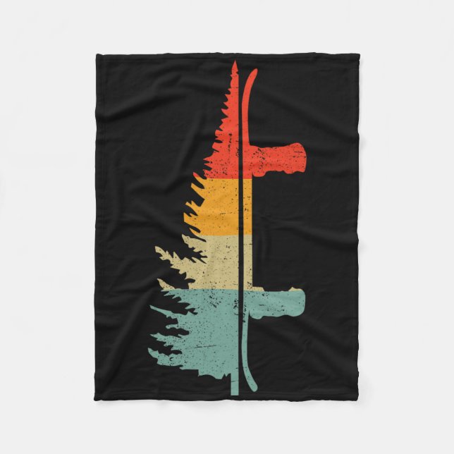 Snowboard Pine Tree - Snowboarden Snowboarder Win Fleecedecke (Vorderseite)