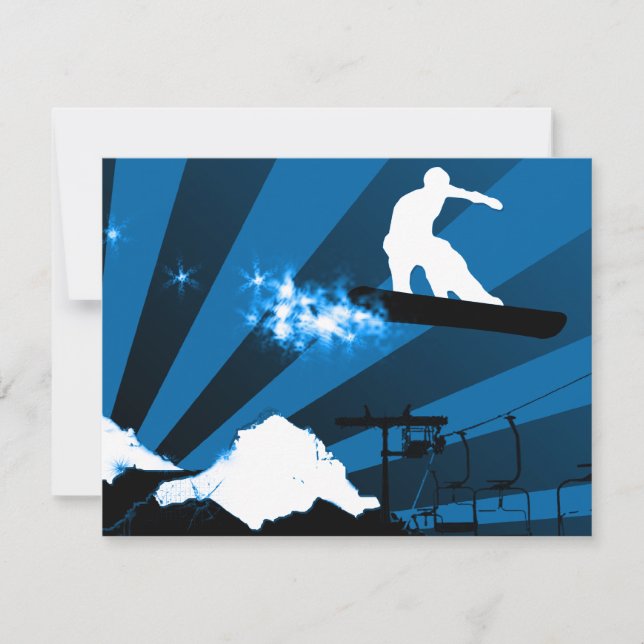 Snowboard : Powderpfad Einladung (Vorderseite)