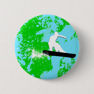 Snowboard. Pulverschnee. Button
