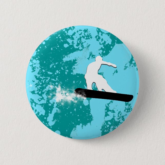 Snowboard. Pulverschnee. Button (Vorderseite)
