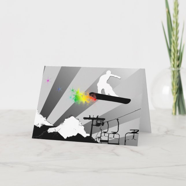 Snowboard. Pulverschnee. Karte (Vorderseite)