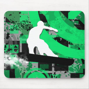 Snowboard. Pulverschnee. Mousepad