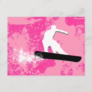 Snowboard. Pulverschnee. Postkarte
