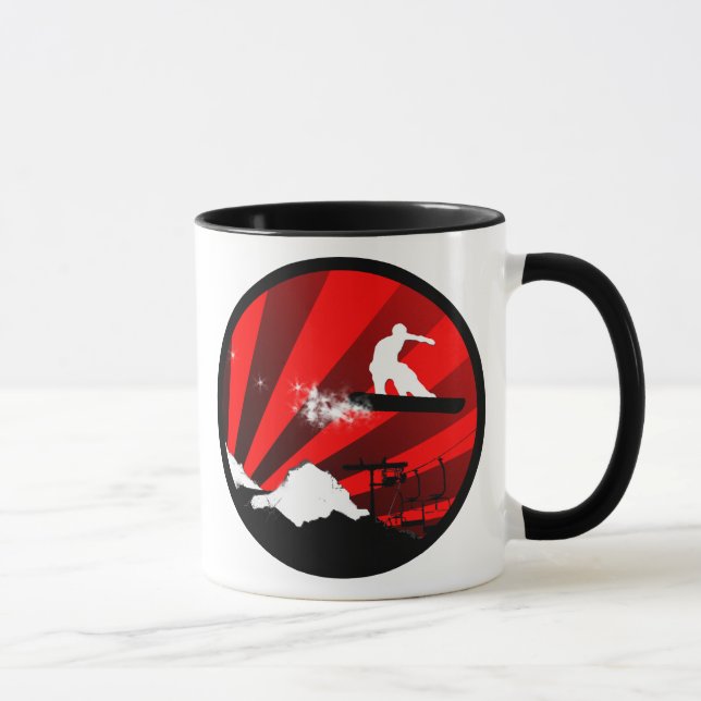 Snowboard: Pulverspur Tasse (Rechts)